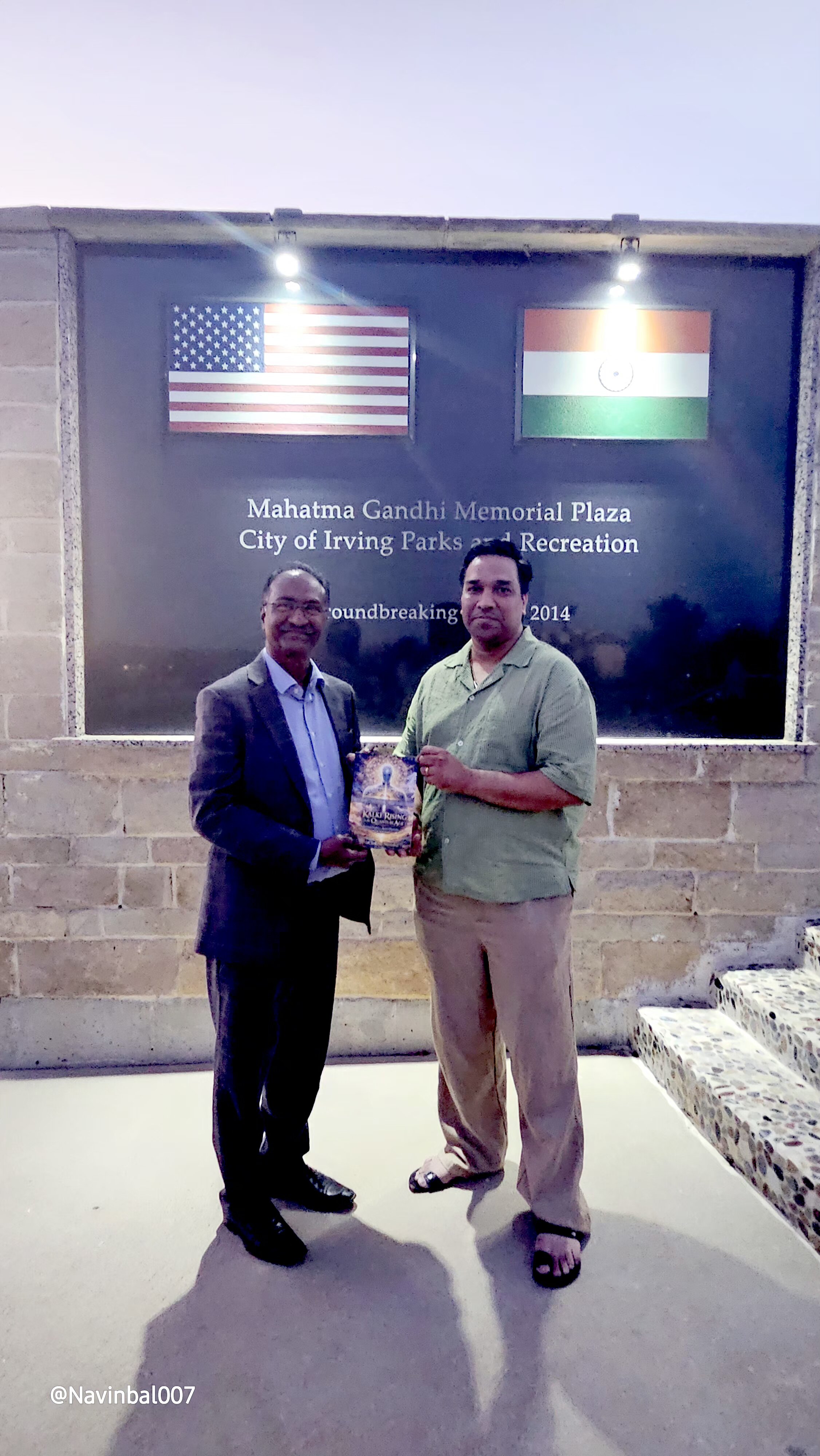 Book presentation at Mahatma Gandhi Memorial Plaza, Irving, Texas