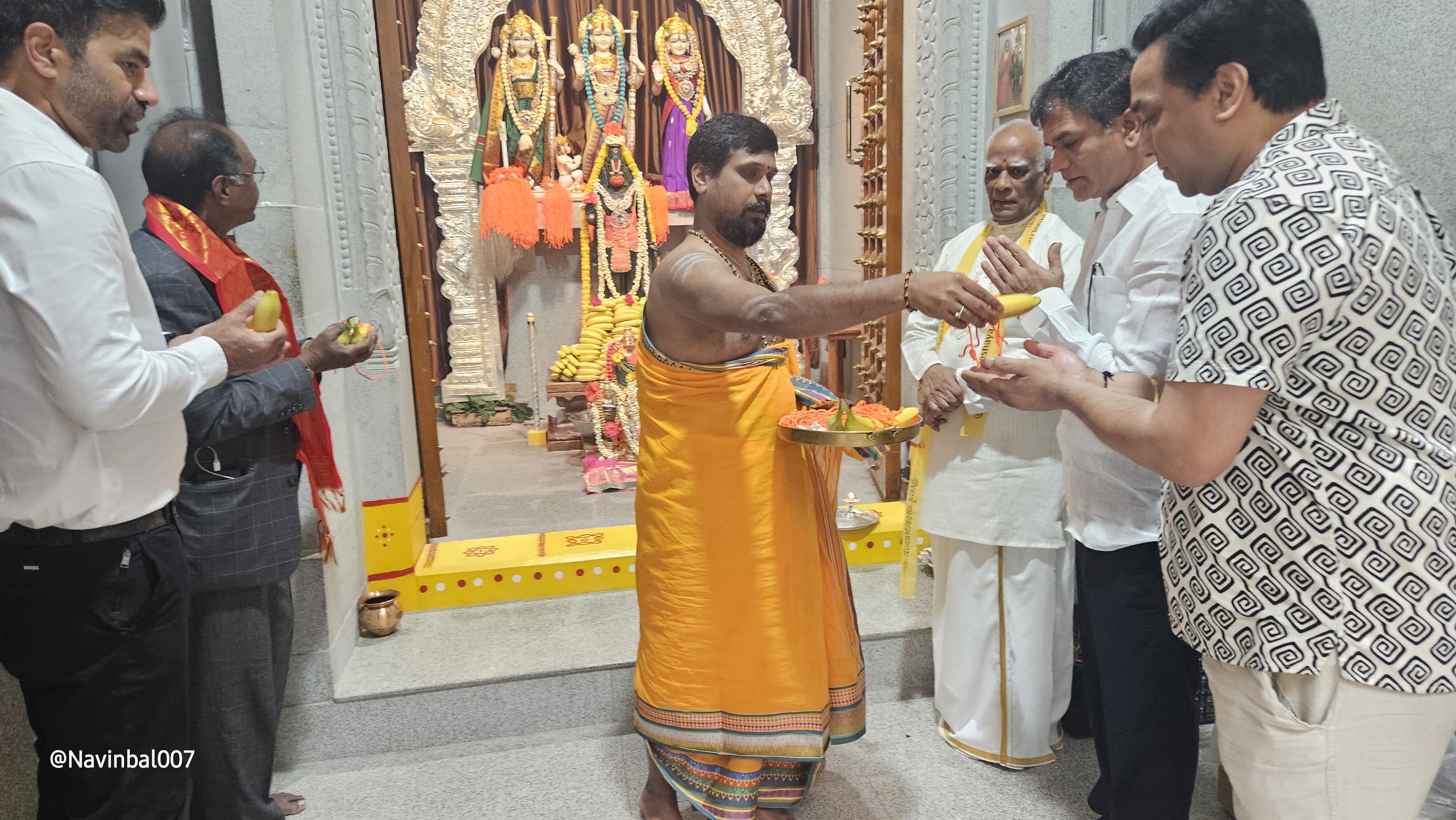 Special blessings at a temple ceremony with community leaders
