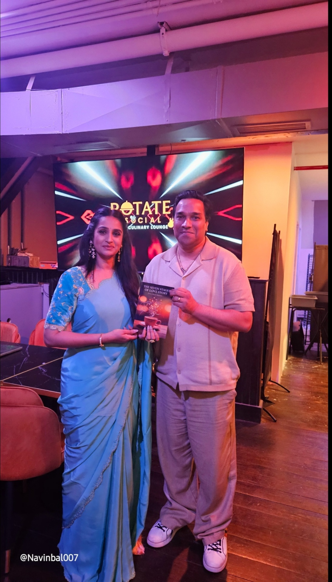 Navinbal with Tollywood heroine Laya at Rotate Social Culinary Lounge